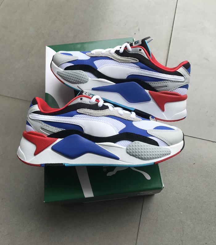 Puma RS-X3 Puzzle White dazzling Blue ORIGINAL BNIB RESMI Unisex