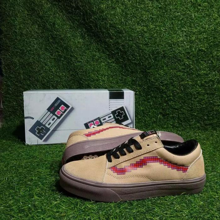 SEPATU VANS OLDSKOOL NINTENDO CONSOLE KHAKI GREY
