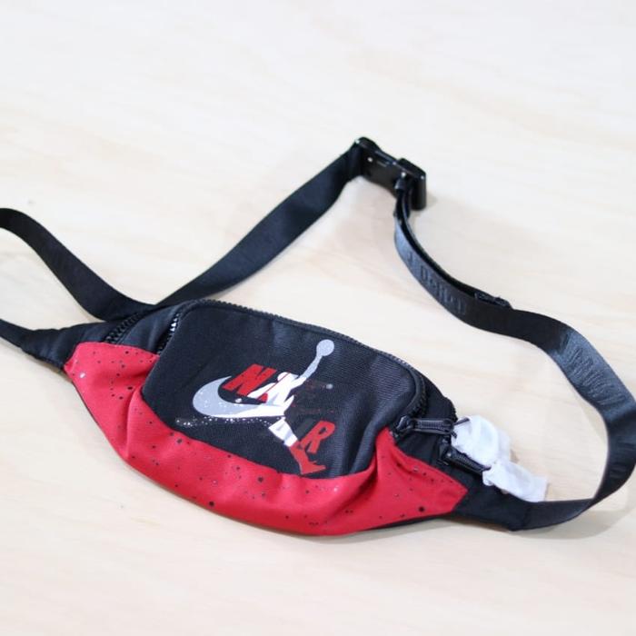 WAIST BAG NIKE AIR JORDAN JUMPMANS CROSS BODY BLACK RED ORIGINAL