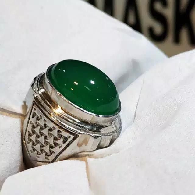 CINCIN BATU AKIK IJO GARUT ORIGINAL TOP KUALITAS LUSTER MULUS