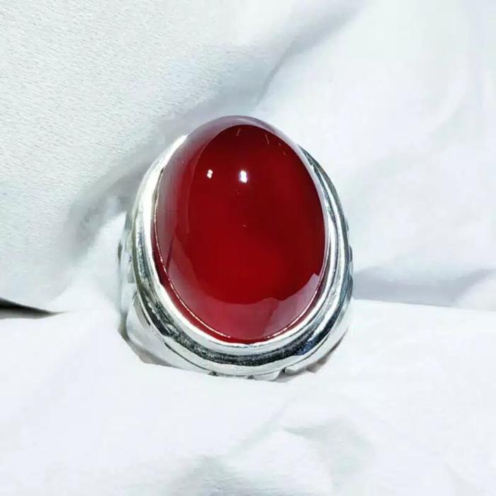 CINCIN BATU AKIK NATURAL CEMPAKA MERAH/ RED BARON BERKUALITAS HQ LUST