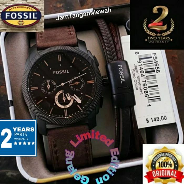 Jam Tangan Fossil FS5251 FS4656 5251 4656 Original 42mm Paket Gelang
