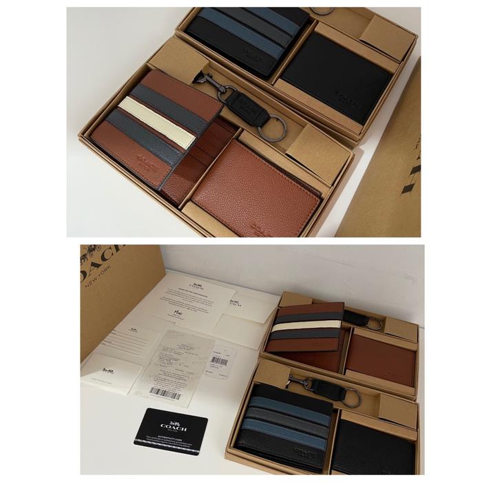 COACH Men 3 In 1 Varsity Leather Wallet