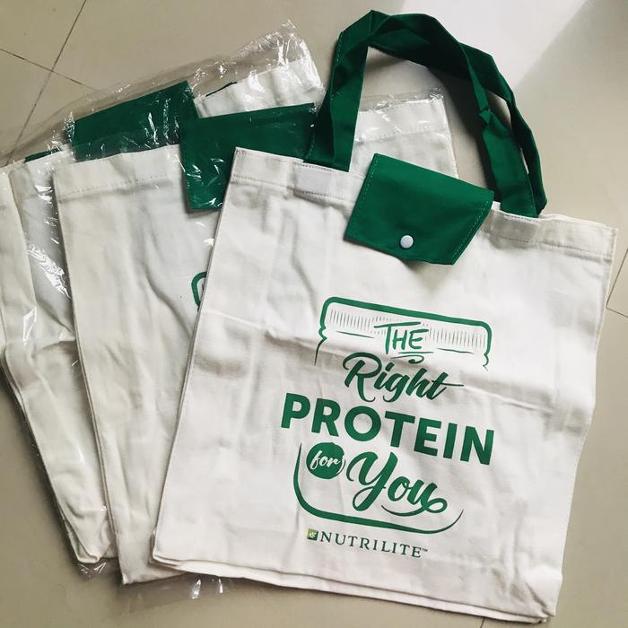 Tote bag Protein Nutrilite bahan kanvas