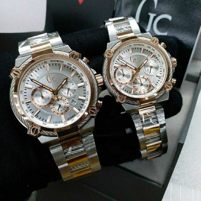 Jam Tangan Couple Guess Collection GC Y2400 Cable Ori BM 3.8cm 4.5cm