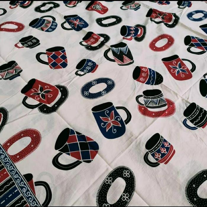 kain batik solo motif mug putih