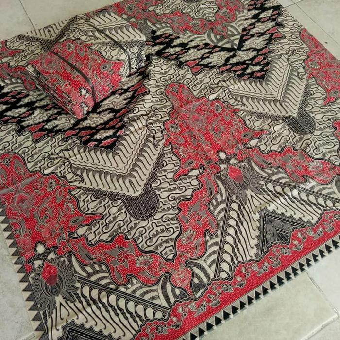 kain batik katun motif parang zig zag pink