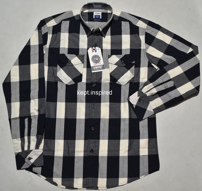 SCOTCH & CO Kemeja Pria Casual Lengan Panjang Hitam Modern Fit TDN 64