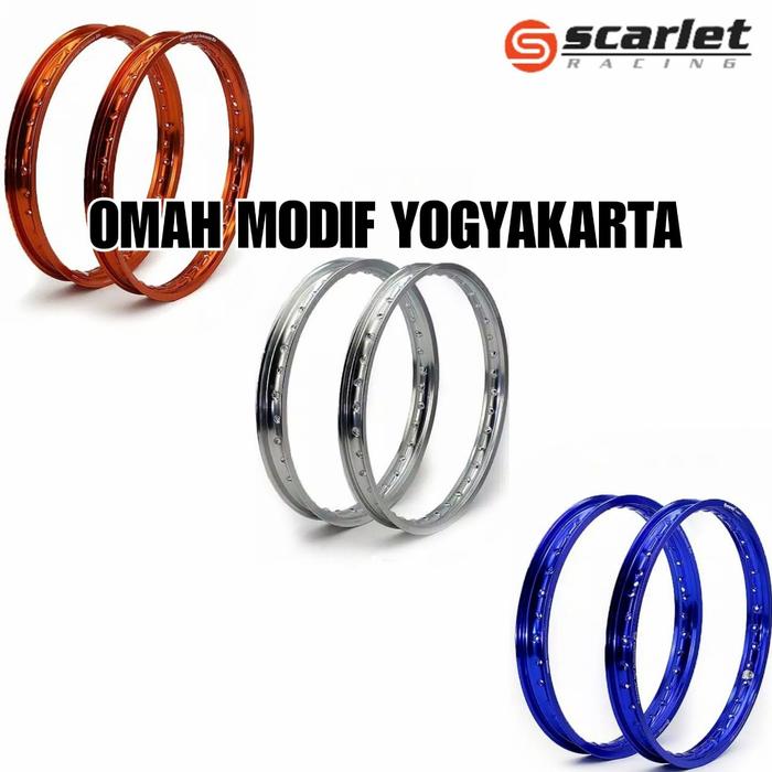 Velg Pelk Set CRF KLX Universal Ring 17 140 160 Scarlet Depan Belakang