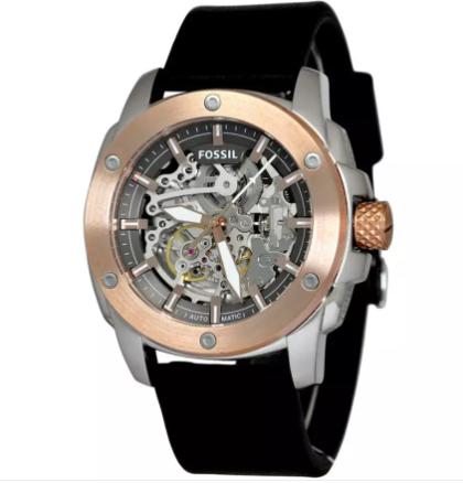 Fossil Modern ME3082 Machine Automatic Tali Kulit Hitam