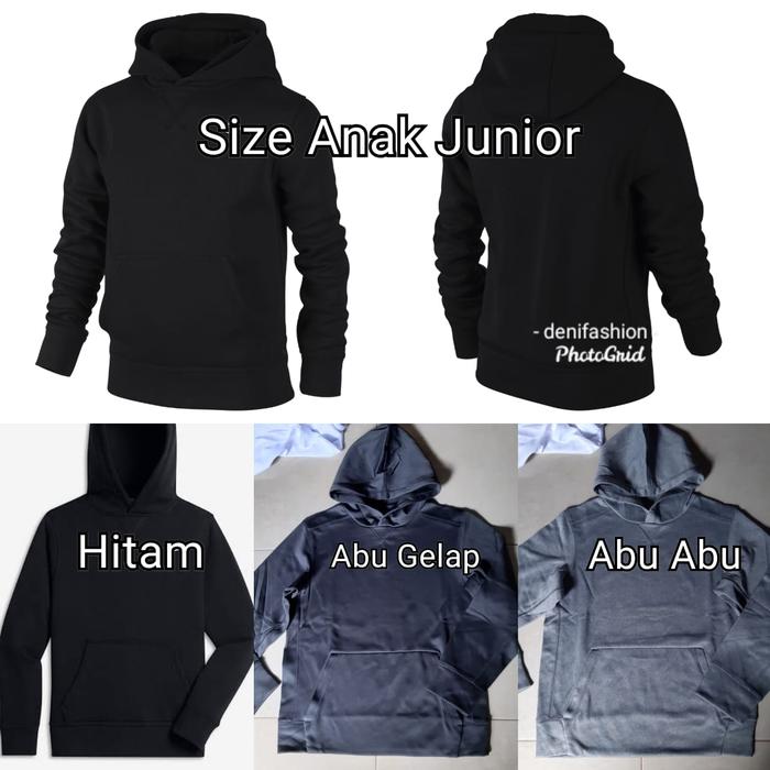 Hoodie Anak Polos Hitam Abu 9-15 TAHUN Original Nike Sweater Anak Murah