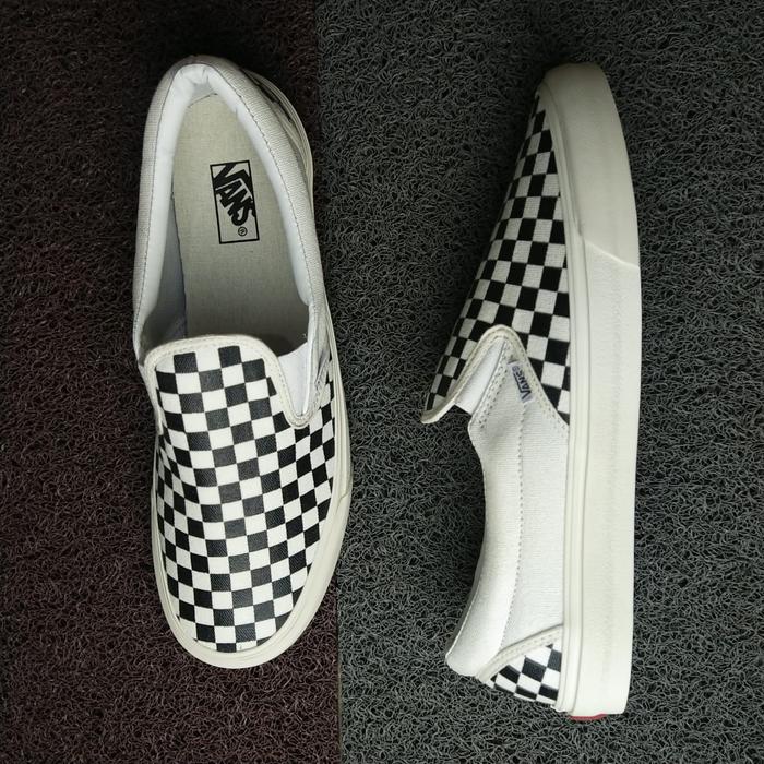 SEPATU PRIA VANS SLIP ON CHECKERBOARD BIG SIZE 45-46