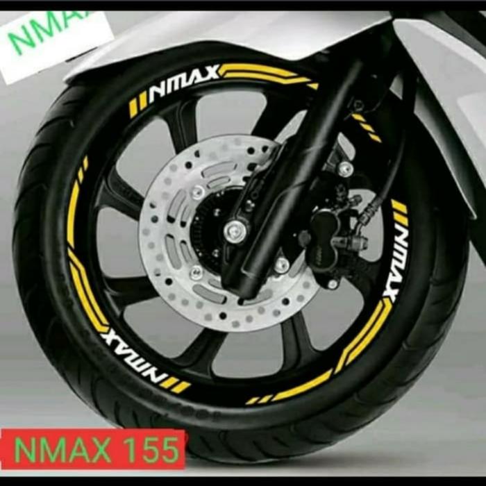 Cutting stiker lis velg nmax warna kuning dan merah