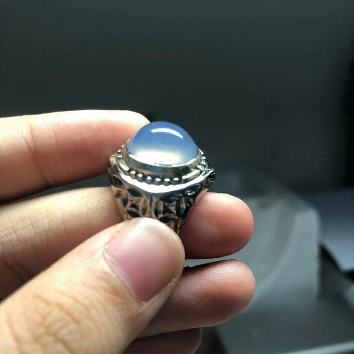 batu biru langit batu akik batu asli cincin perhiasan