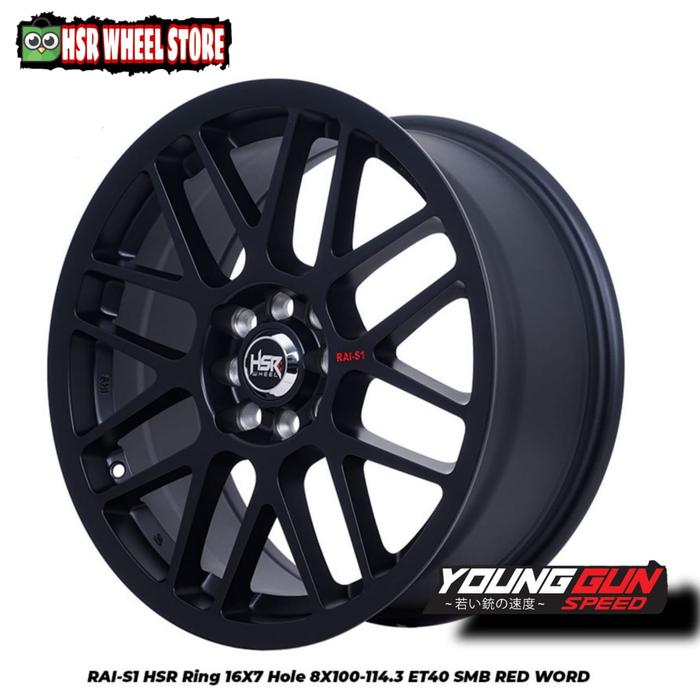 Velg mobil HSR RAIS1 Ring 16 warna hitam buat Xenia Yaris Freed dll