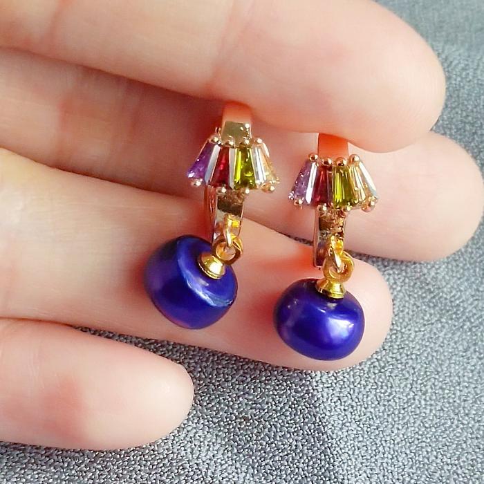 Anting Mutiara Asli Lombok Air Tawar bahan Rodium *411