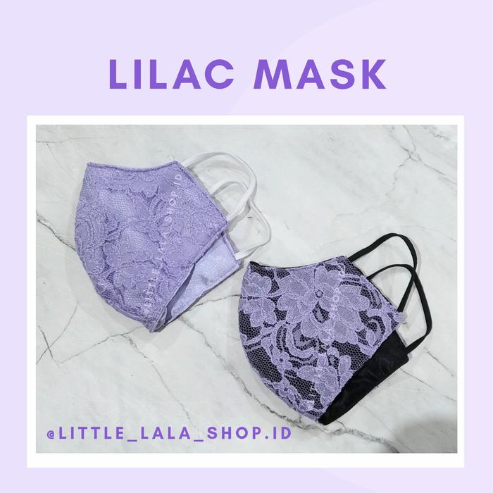 masker lilac / ungu / masker pesta / pengantin / renda / brukat