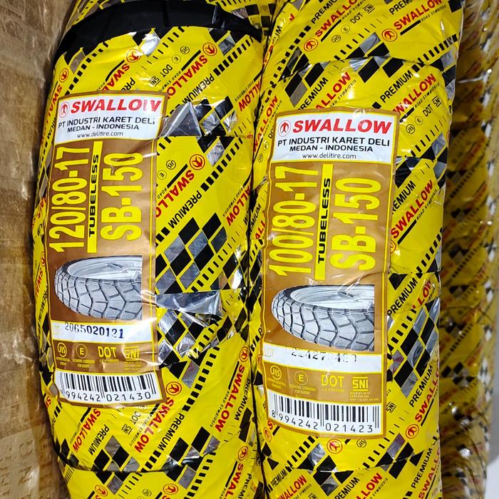 Paket Ban Swallow 100 80 17 dan 120 80 17 SB150 SB 150 Tubeless