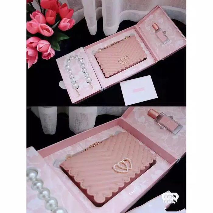 tas charles and keith set parfum original gift box