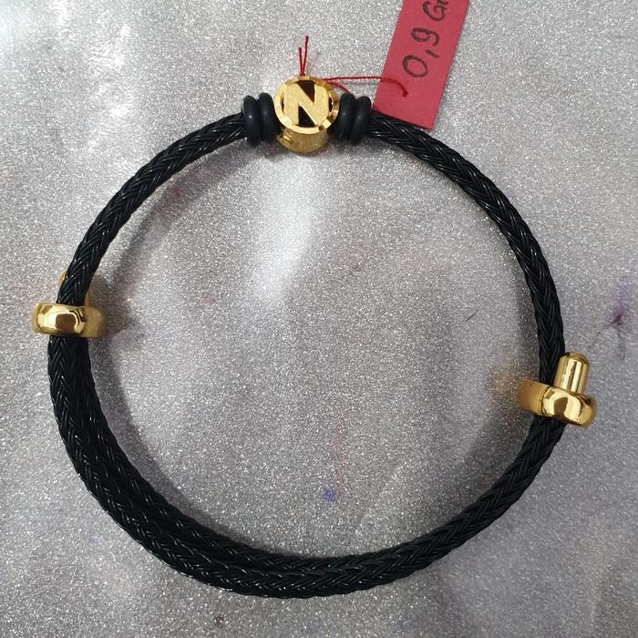 Couple Bracelet Hongkong Inisial Huruf Jewellery Gold Gelang Emas Asli