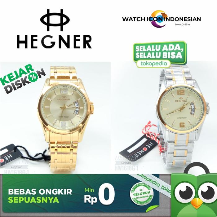 Jam Tangan Pria Merk Hegner 100% Original Type HW1618G1 Baterai