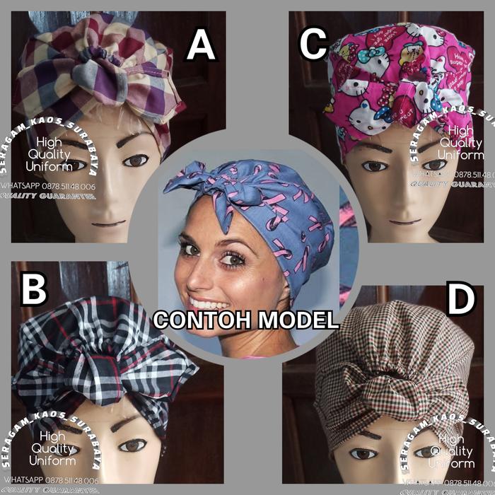 Scrub cap topi kain penutup kepala hat scrub