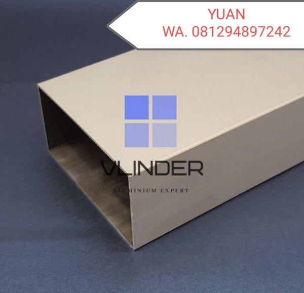 Hollow Aluminium 100 mm x 50 mm t 2 mm Silver 10 cm