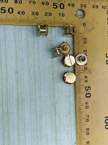 Baut Jilid buku 4 mm obeng minus warna emas muda
