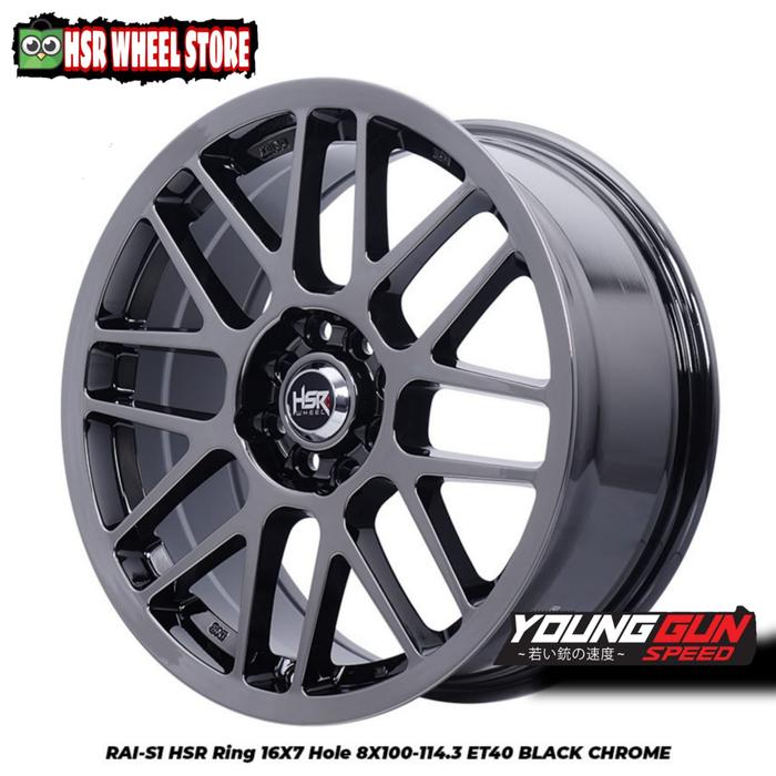 Velg HSR Black Chrome ring 16 RAIS1 velg mobil Xenia Freed Kia Rio dll