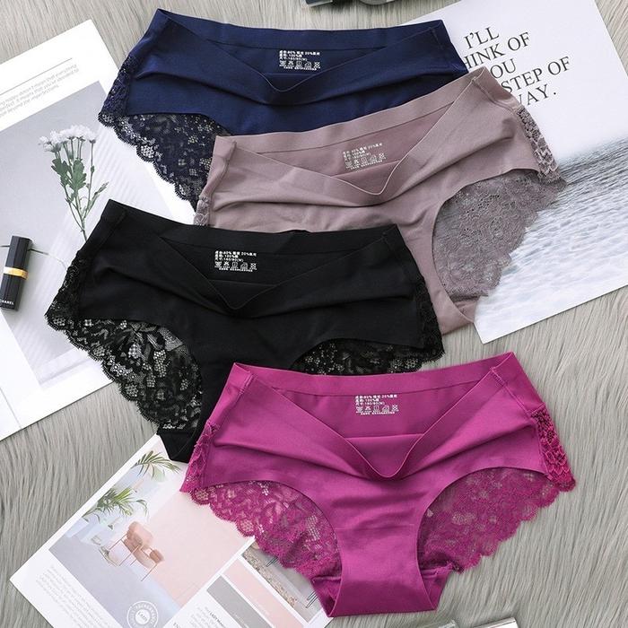 Celana dalam renda sexy lace satin wanita woman panty cd kolor bra bh