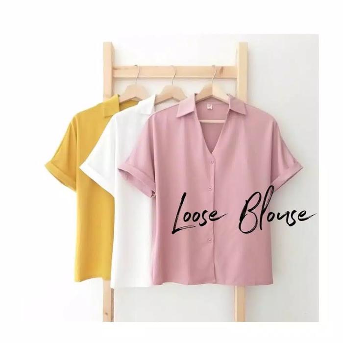unikdanmurahh - LOOSE BLOUSE / BAJU ATASAN BLOUSE WANITA GF
