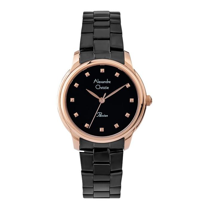 Alexandre Christie AC 2835 LH BBRBA Ladies Black Rosegold Stainless