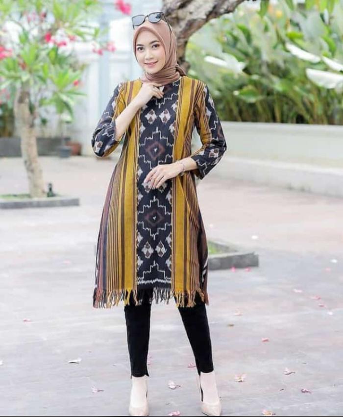 PAKAIAN WANITA BAJU TENUN BAJU BATIK TUNIK TENUN TUNIK BATIK