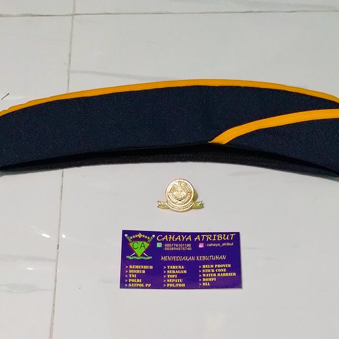 Topi mud Pria Wanita PNS perhubungan dengan pin emblem mud