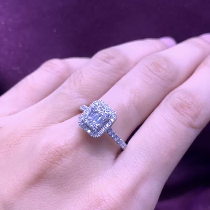 Diamond ring emerald cut .. diamodn asli