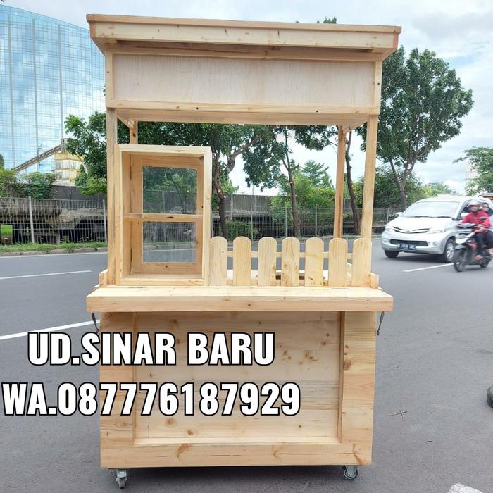 booth bakso / gerobak bakso / gerobak kayu jati belanda