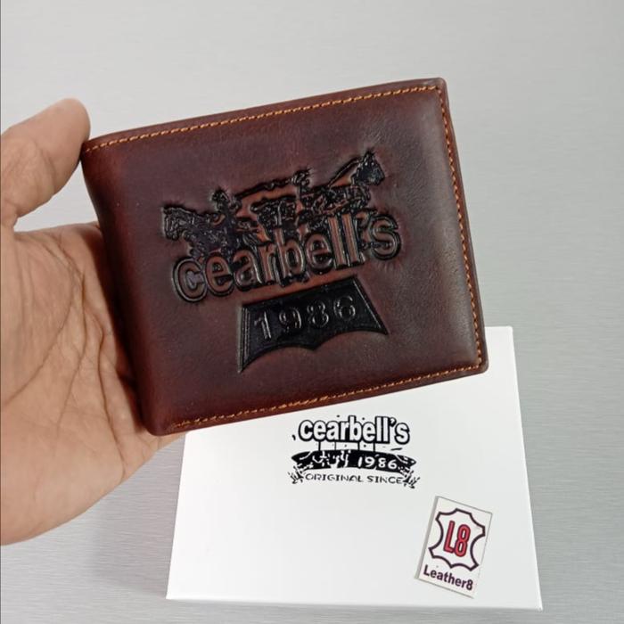Dompet Kulit Pria Cearbell Lipat Kulit Asli Cokelat