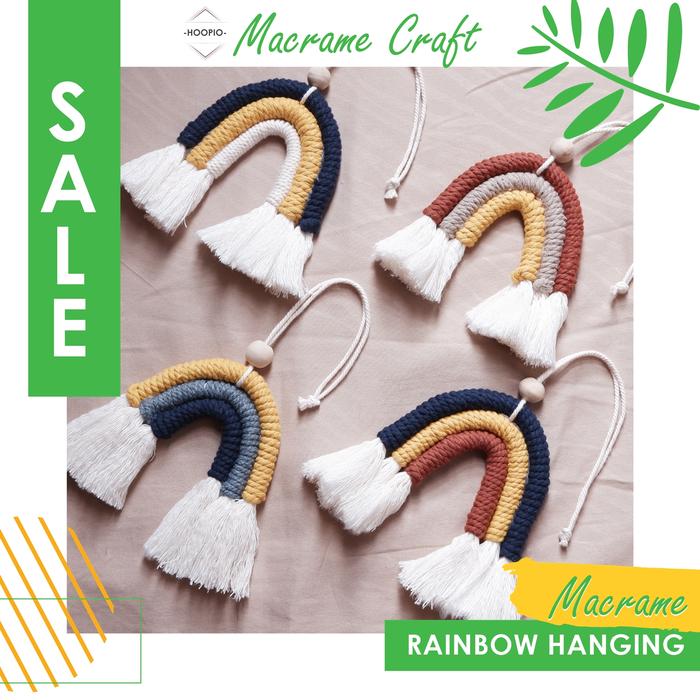 SOUVENIR | GANTUNGAN TAS MACRAME | MACRAME RAINBOW KEYCHAIN