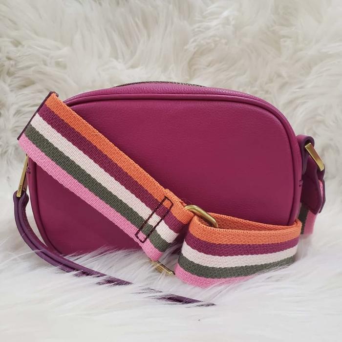 fossil maisie small camera bag magenta