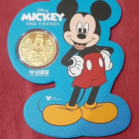 Logam mulia disney mickey mouse UBS 0.1g/logam mulia disney 0.1g/LM di