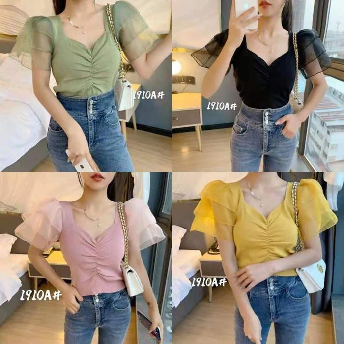 ONNIEFASHION MN 1910A Atasan rajut MIUMIU import Blouse Wanita