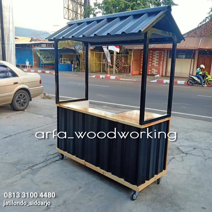 Nota Booth Gerobak Rombong Galvalum Semi Kontainer Makanan Minuman