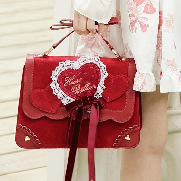 LIZ LISA Heart Balloon 3WAY Bag Bordeaux