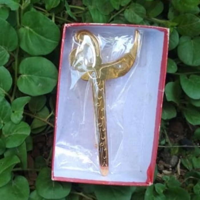 Pin Bros Keris Ladrang Polos Kuningan Sepuh Antik