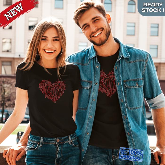 Baju Kaos Distro Couple Pasangan Premium Programmer Heart Original