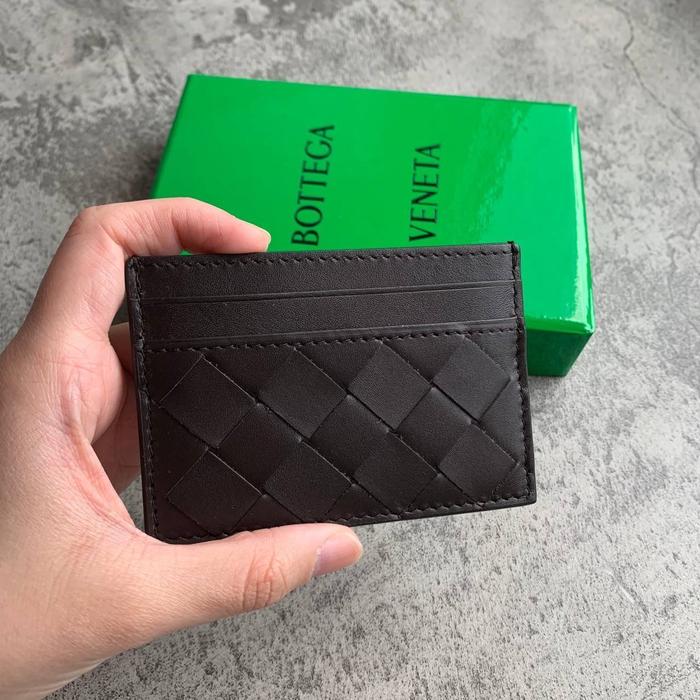 BOTTEGA VENETA INTRECCIATO CARDHOLDER DARK BROWN
