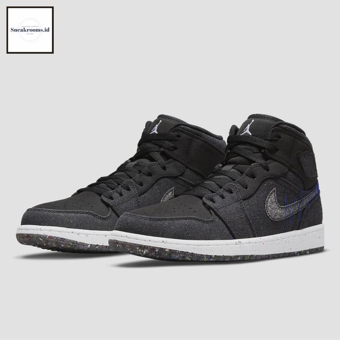 Sepatu Wanita / Nike Air Jordan 1 Mid SE Black Racer Blue Multi-colour