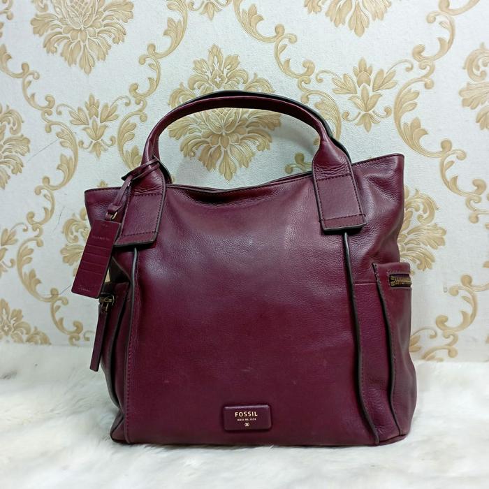 tas fossil emerson ZB6458601 maroon leather preloved