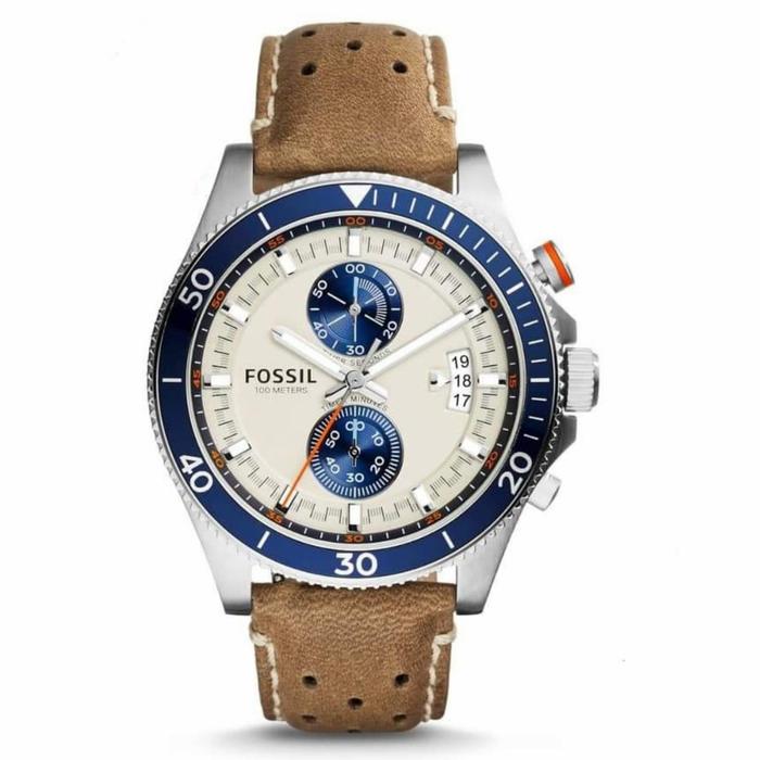 Jam Tangan Pria Fos sil Original Ch2951 Wakefield Chronograph Leather