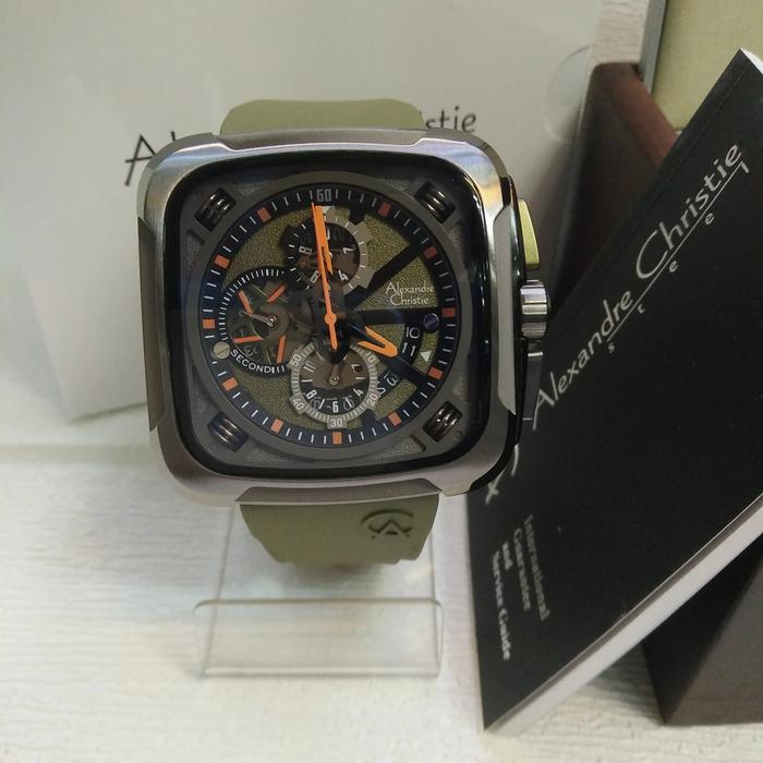 Jam Tangan Analog Pria Alexandre Christie Ac 6577 MC Rubber Stainless
